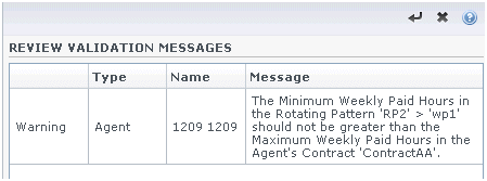 Assigning contracts or Rotating Patterns warning messages.