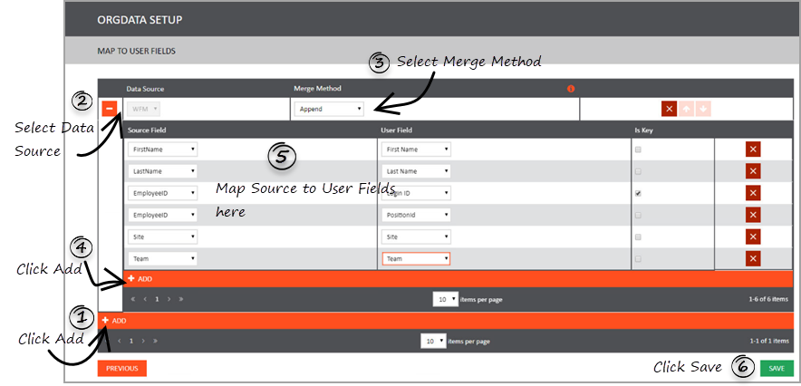 Mapping Source to User Fields