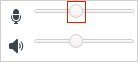 Controle do volume do microfone