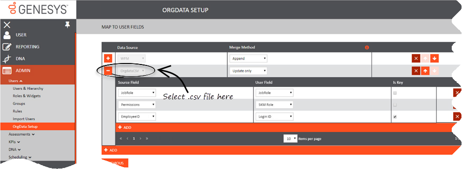 Mapping CSV User Fields