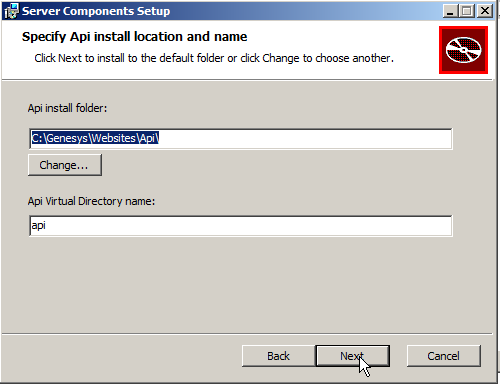 API location Settings