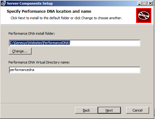 Performance DNA path and IIS virtual directory