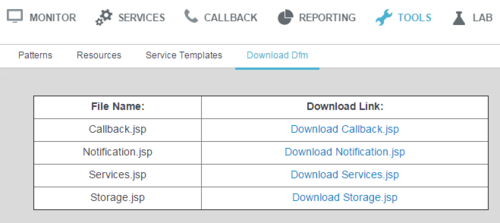 Service Management UI Tools, Download DFM