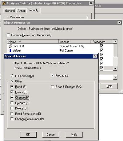 Security Settings in Configuration Manager for Metric Manager Users
