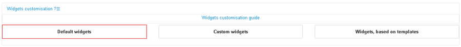 The Widgets customisation block.